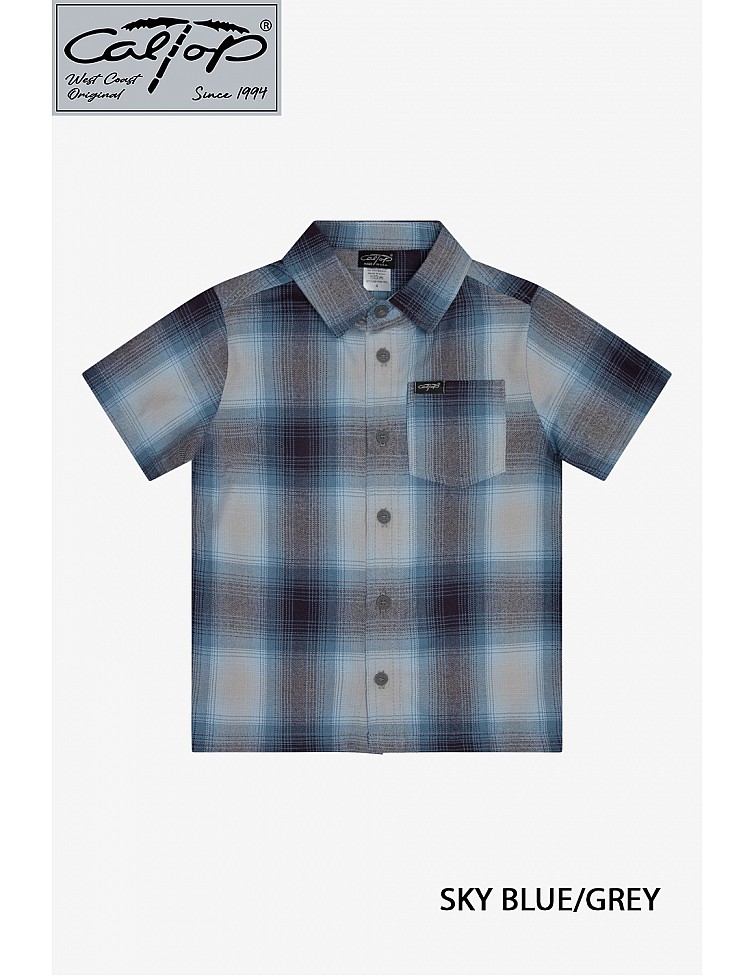 KS001 S/S PLAID : SKYBLUE-GREY